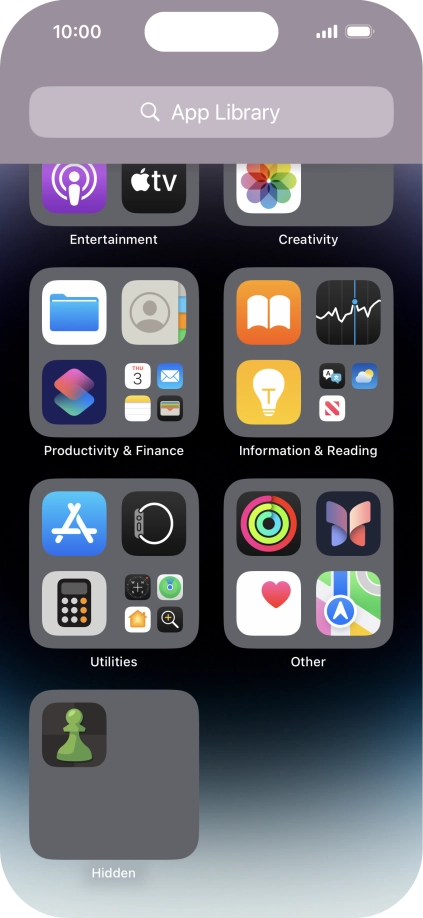 The app is now placed in the Hidden folder in the App Library.
