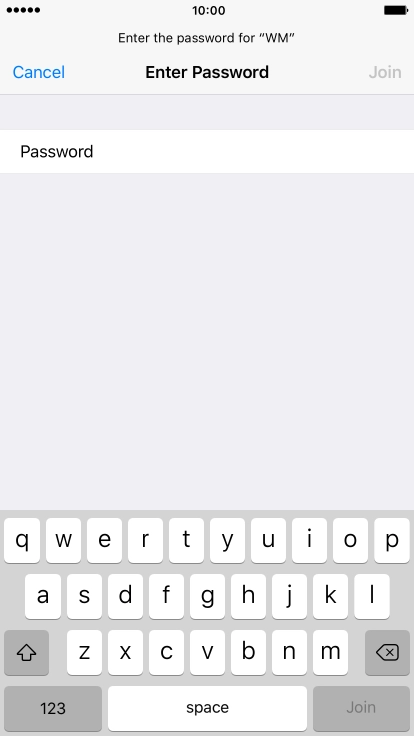 Press Password and key in the password for the Wi-Fi network.