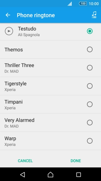 Press the add ring tone icon and go to the required ring tone.