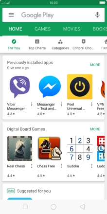 Press the search field.