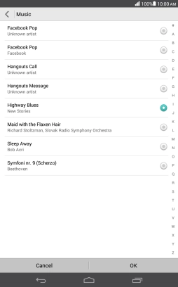 Once you've found a ring tone you like, press OK.