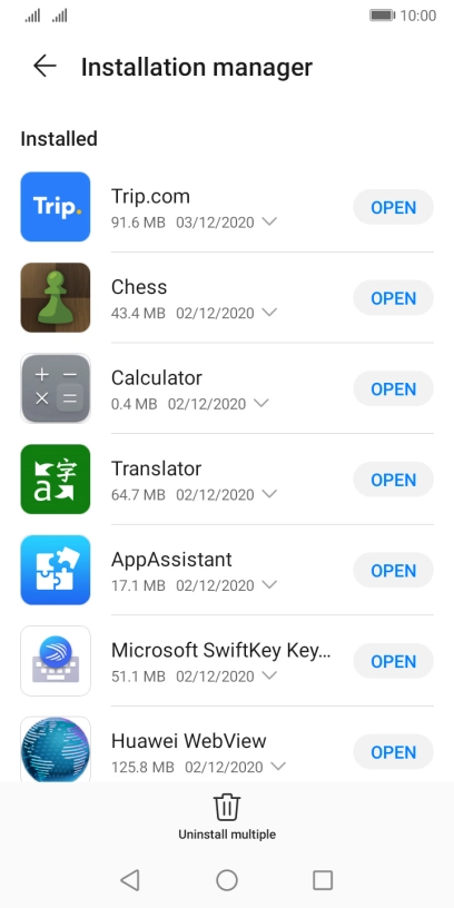 Press the required app.