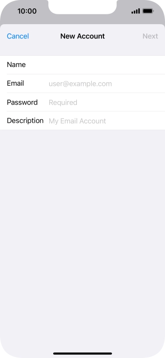 Press Email and key in your email address.