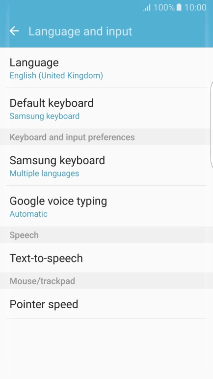 Press Samsung keyboard.