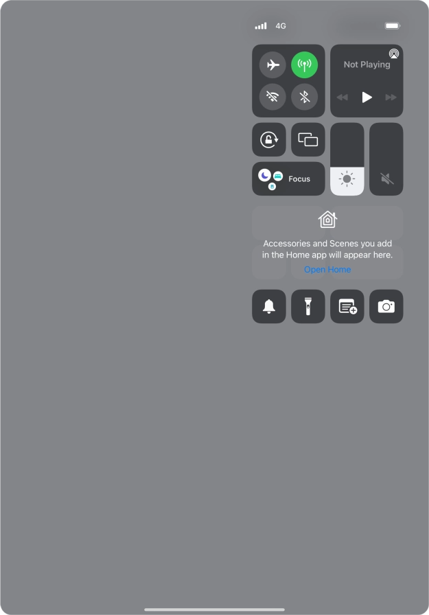 Press the flight mode icon to turn the function on or off.