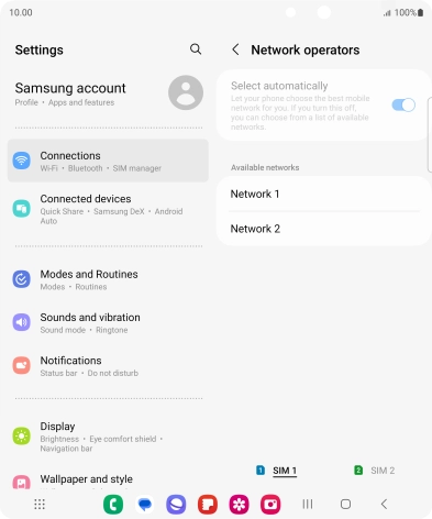 Press the required network.