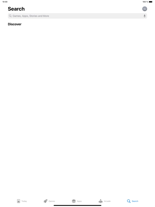 Press the search field.