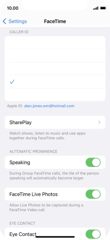 Press the required setting below 