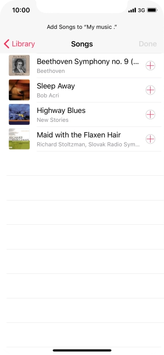 Go to the required category and press the required audio file.