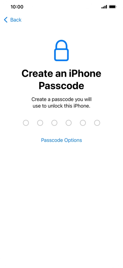 Press Passcode Options.