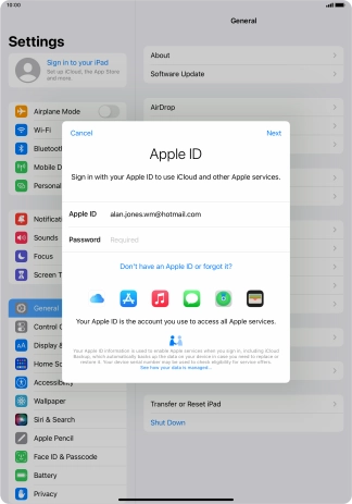 Press the field next to 