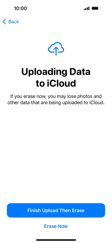Press the required setting.