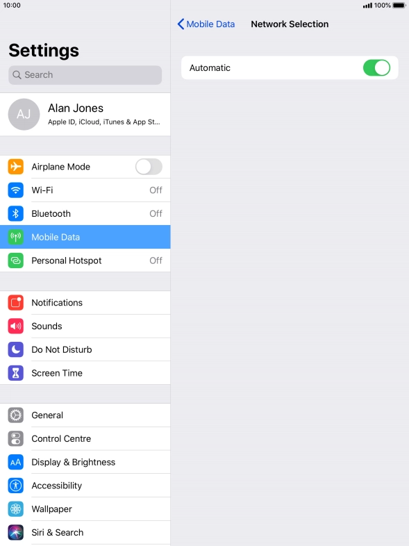 Press the indicator next to 
