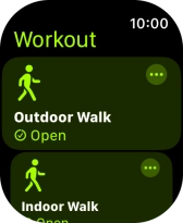 Press the required training activity to start it.