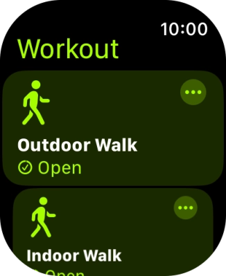 Press the required training activity to start it.