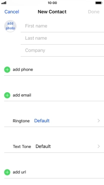 Press First name and key in the first name.