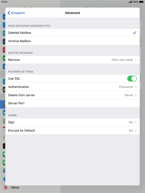 Press the indicator next to 