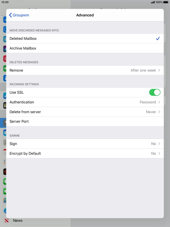 Press the indicator next to 