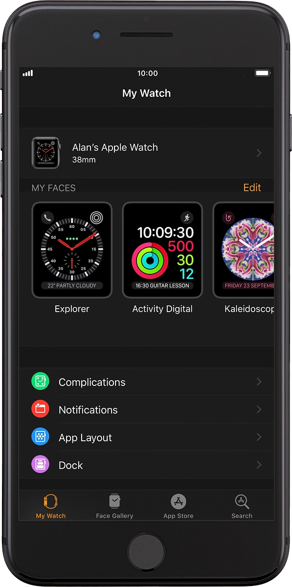On your phone: Press My Watch.