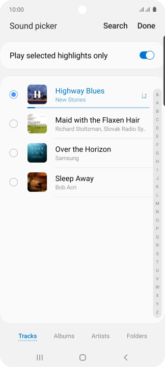 Once you've found a ring tone you like, press Done.