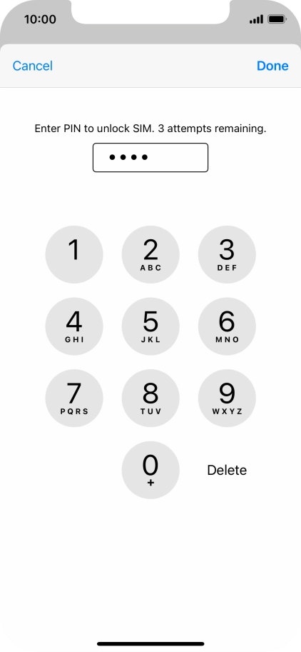 Key in your PIN and press Done.