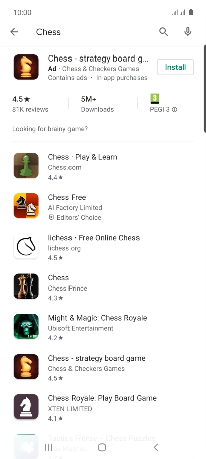 Press the required app.