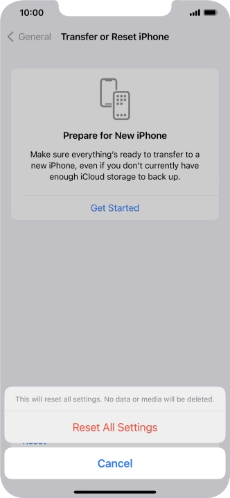 Press Reset All Settings.