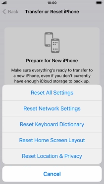 Press Reset All Settings.