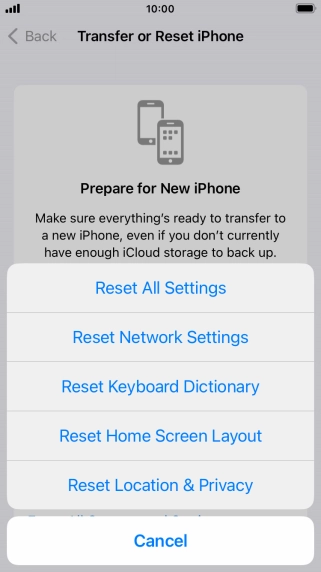 Press Reset All Settings.