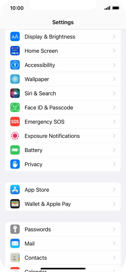 Press Face ID & Passcode.