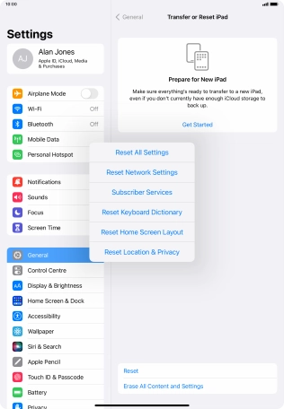 Press Reset All Settings.