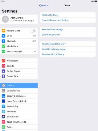 Press Reset All Settings.