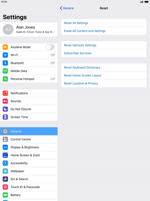 Press Reset All Settings.