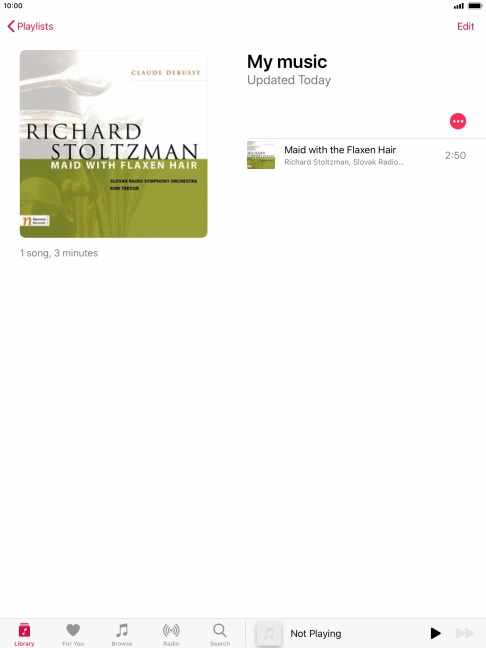 Go to the required category or playlist and press the required audio file.