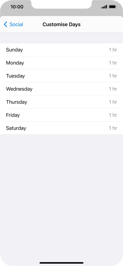 Press the required days.