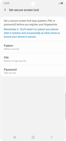 Press the required phone lock code and follow the instructions on the screen to create an additional phone lock code.