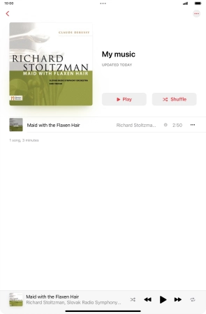 Press the song title.