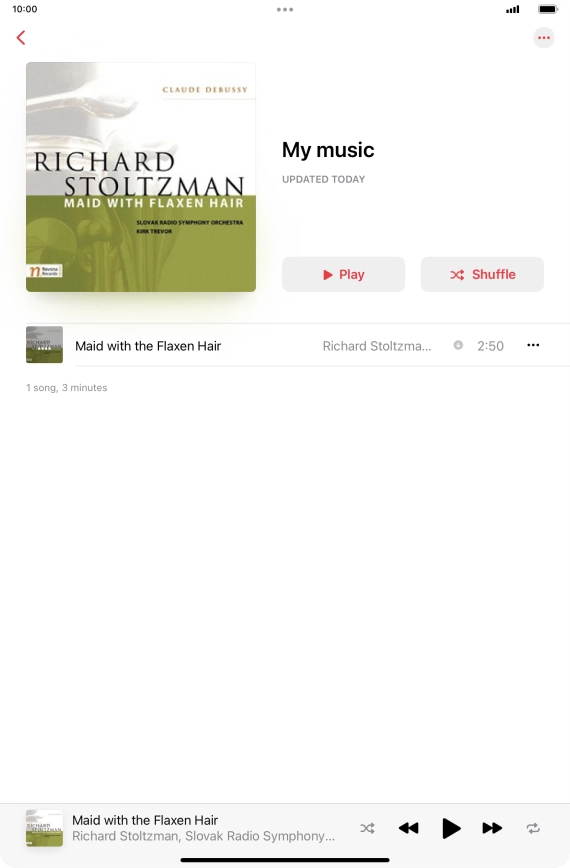 Press the song title.