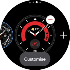 Press the required watch face.