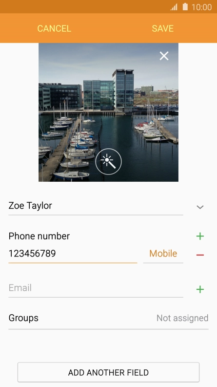 Press the field next to the phone number.