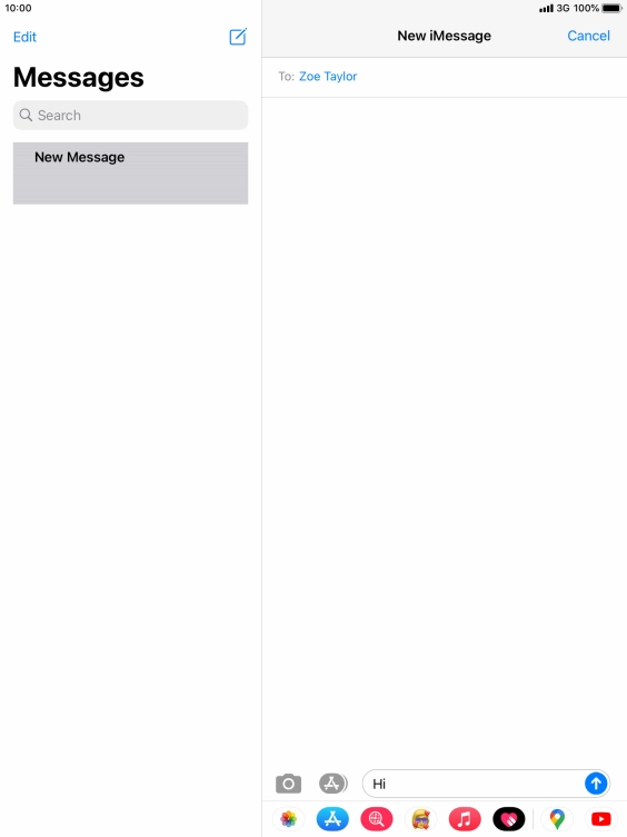 Press the send icon.