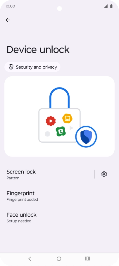 Press Screen lock and key in the additional phone lock code you created earlier.