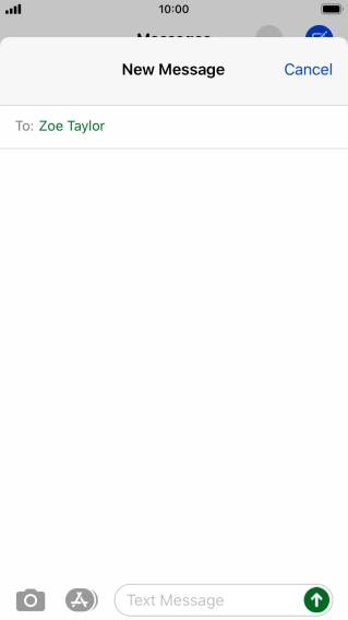 Press the text input field and write the text for your picture message.