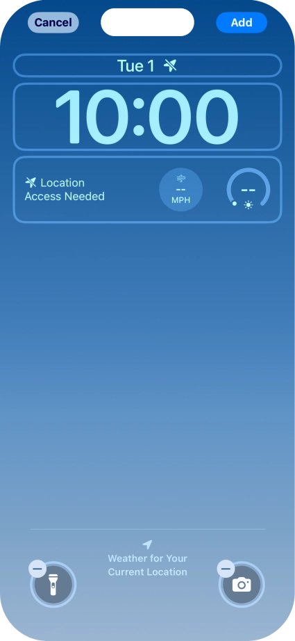 To customise the way the lock screen date is displayed, press the date widget and follow the instructions on the screen to select the required widget display mode.