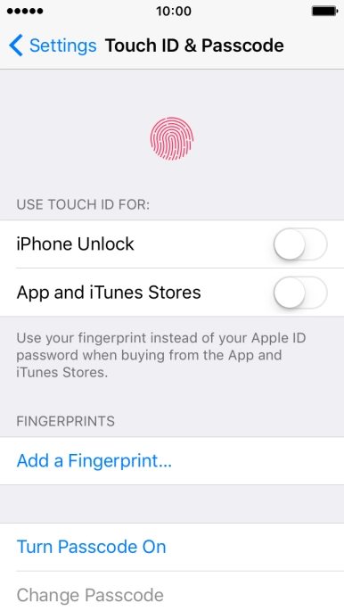 Press Add a Fingerprint... and follow the instructions on the screen to add your fingerprint.