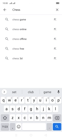 Key in the name or subject of the required app and press the search icon.
