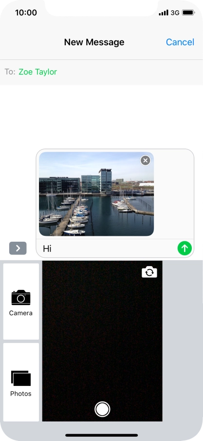 Press the send icon.