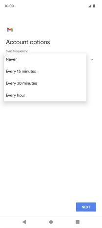 Press the required setting.