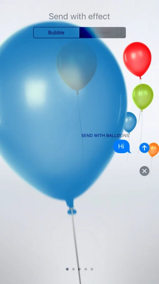 Press the send icon when you've selected the required effect for your iMessage.