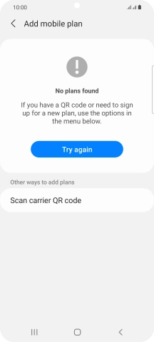 Press Scan carrier QR code.